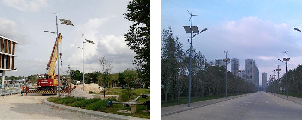 wind solar hybrid street lights